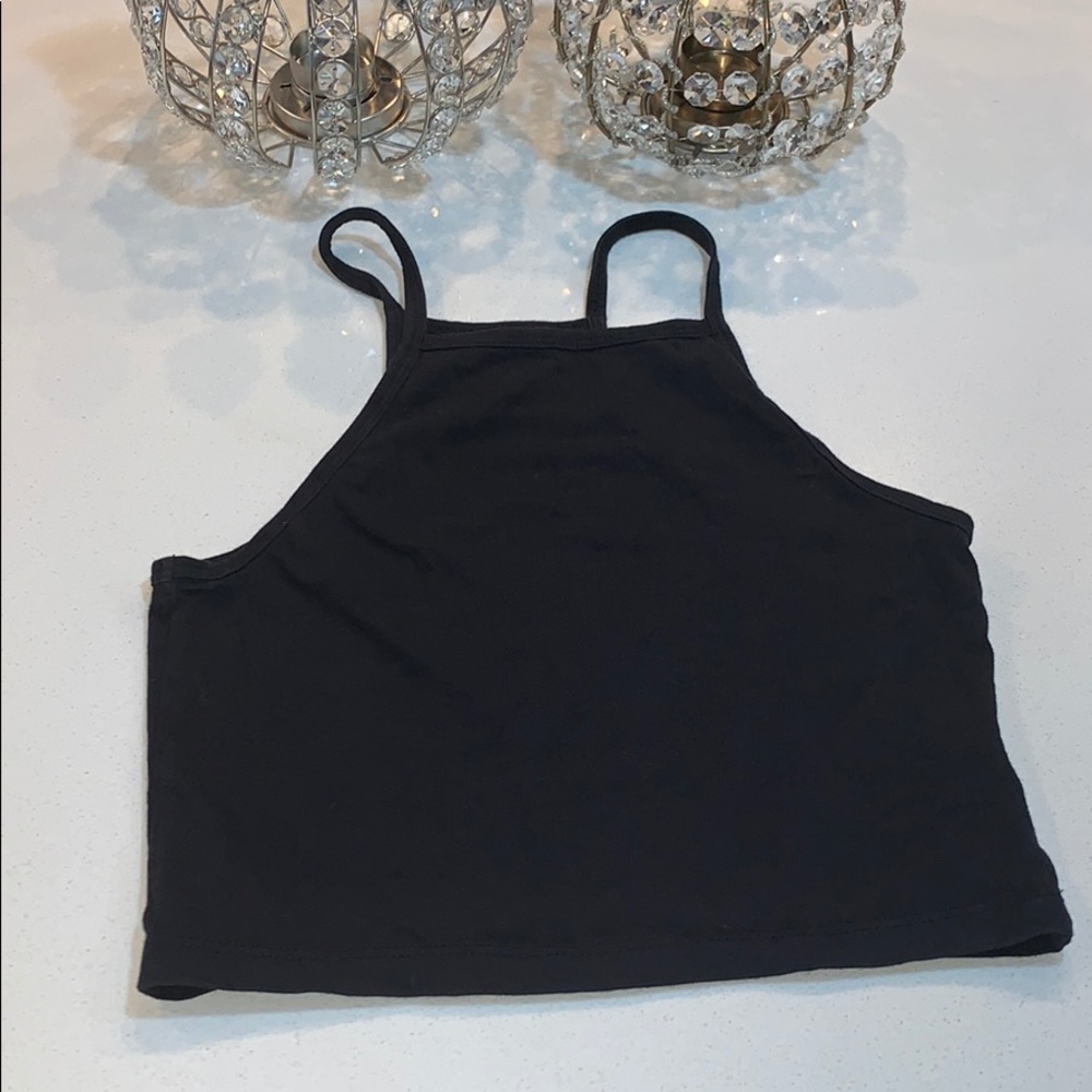 Never worn black spaghetti strap crop top